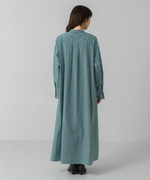 【 】Jeans ストライプ シャツ ワンピース ♪ シワになりにくい ストライプシャツワンピース（シャツ
