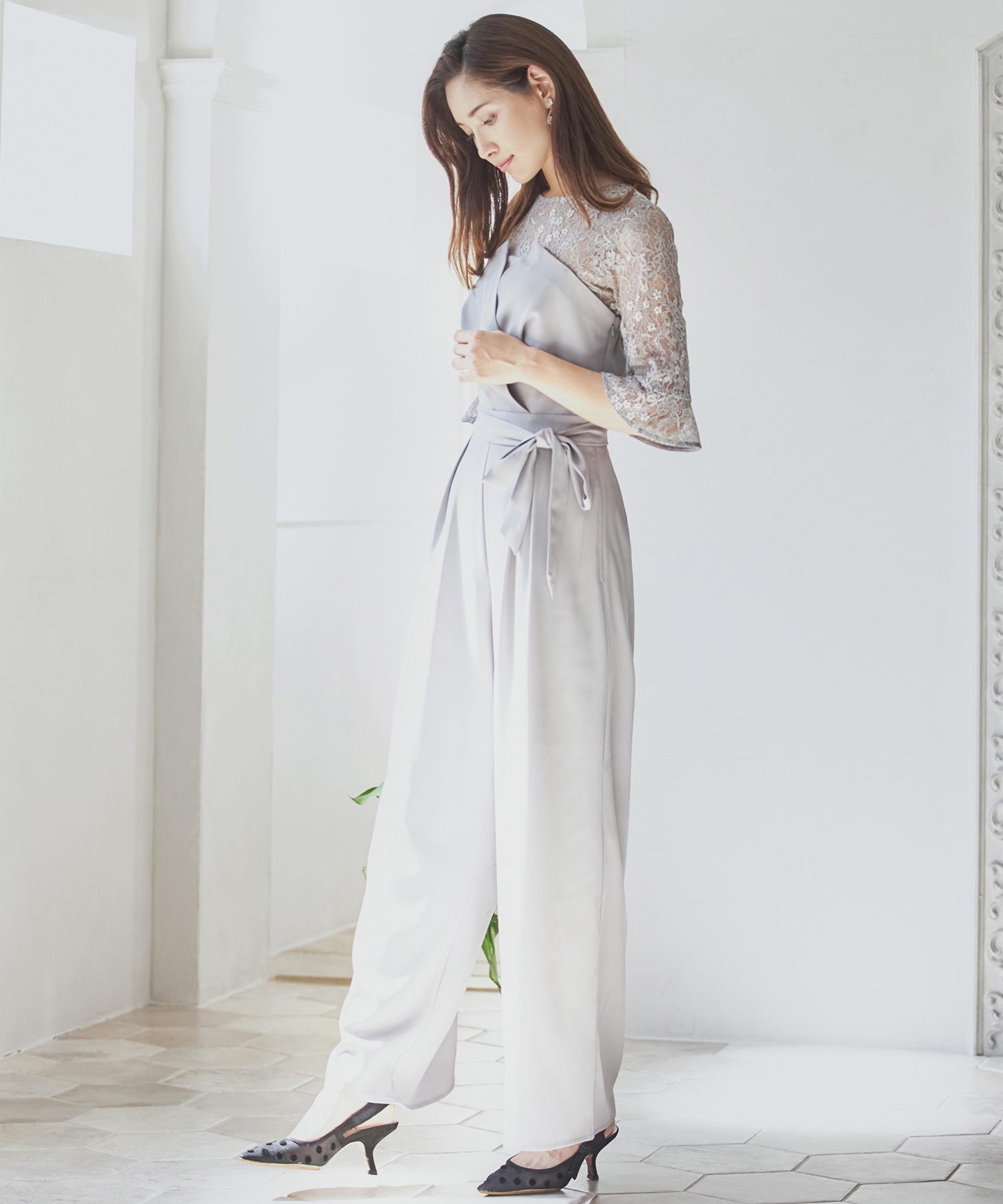 ドレスプラス DRESS+ レースブラウス ジャンプスーツ