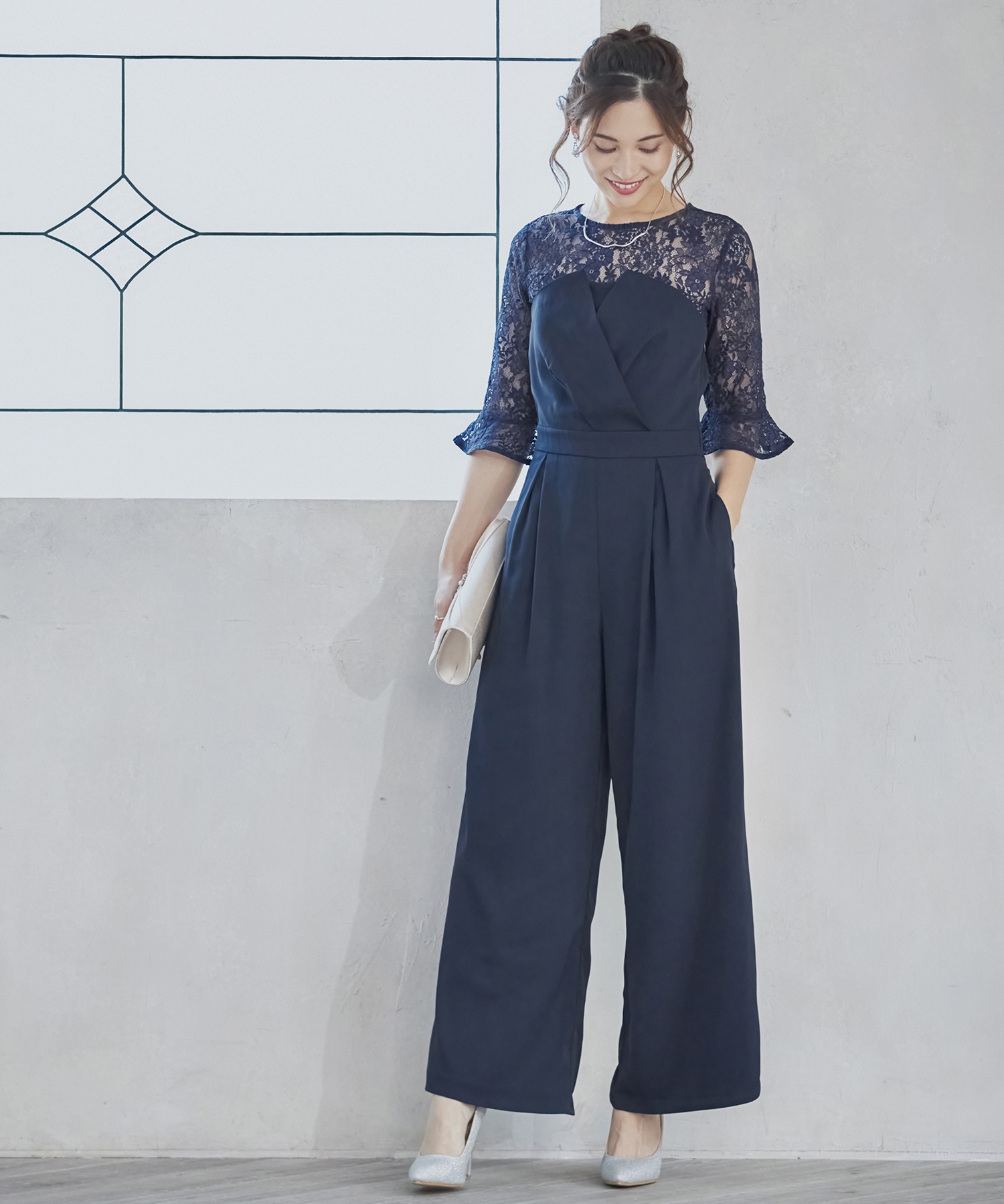 ドレスプラス DRESS+ レースブラウス ジャンプスーツ