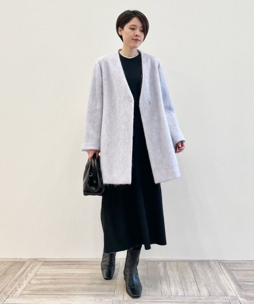 MANTECO シャギー Vカラーコート