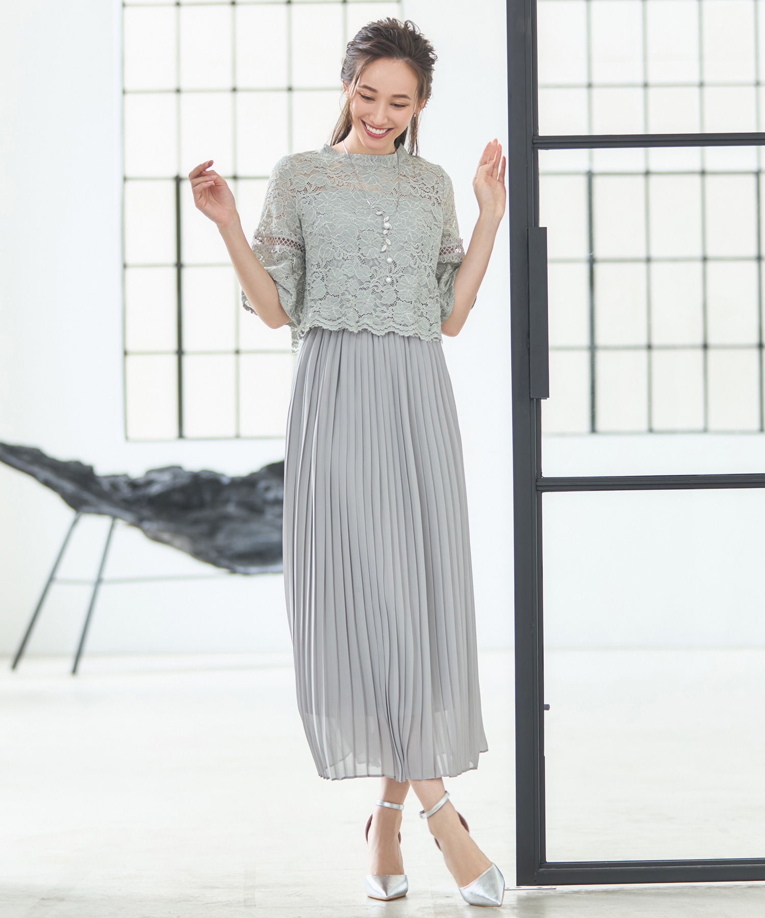 ドレスプラス DRESS+ ワンピース ドレス レース プリーツ