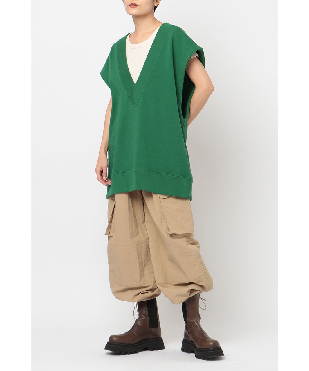 ETRE tokyoのグリーンシャツ\u0026ショートパンツ セットアップF
