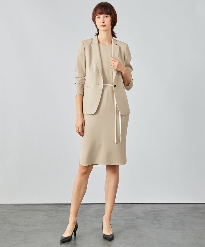 VERY4月号掲載】CINDY / ノーカラーワンピース(504464798) | ベイジ，(BEIGE，) - d fashion