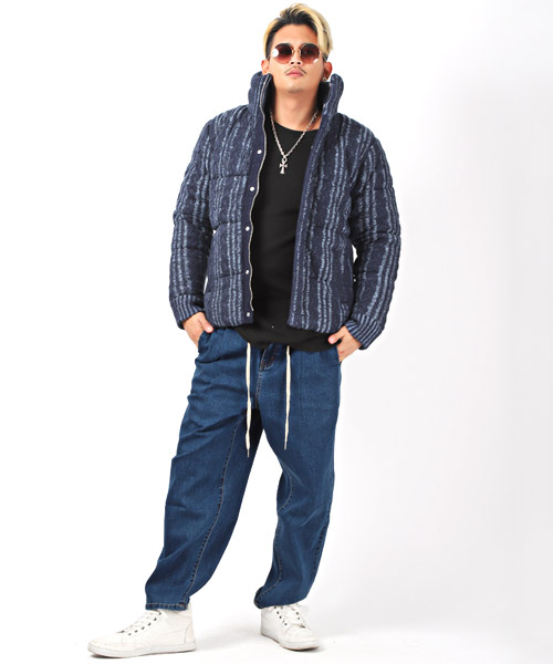 けん　デニムワイドテーパードパンツ ラグスタイル LUXSTYLE デニムシェフパンツ/デニムパンツ メンズ