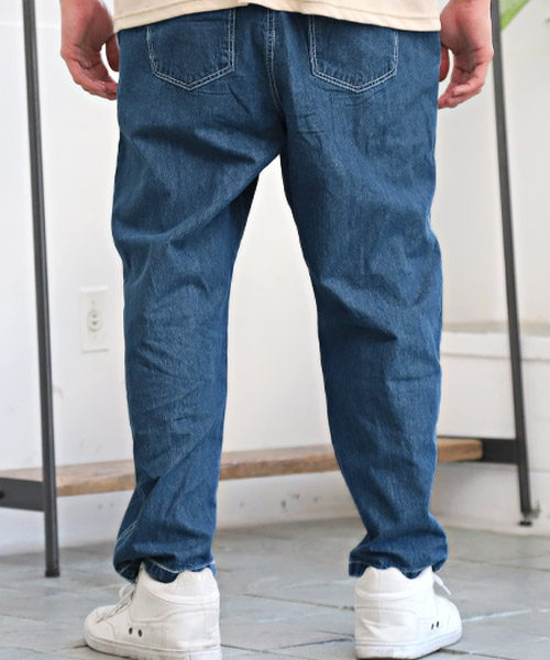 デニムワイドテーパードパンツ/デニムパンツ メンズ ワイドパンツ ...