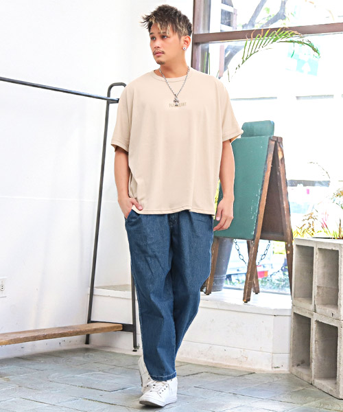 デニムワイドテーパードパンツ/デニムパンツ メンズ ワイドパンツ ...