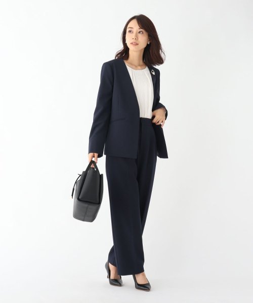 DELEGANT ダブルクロスキーネックジャケット【WEB限定サイズ】