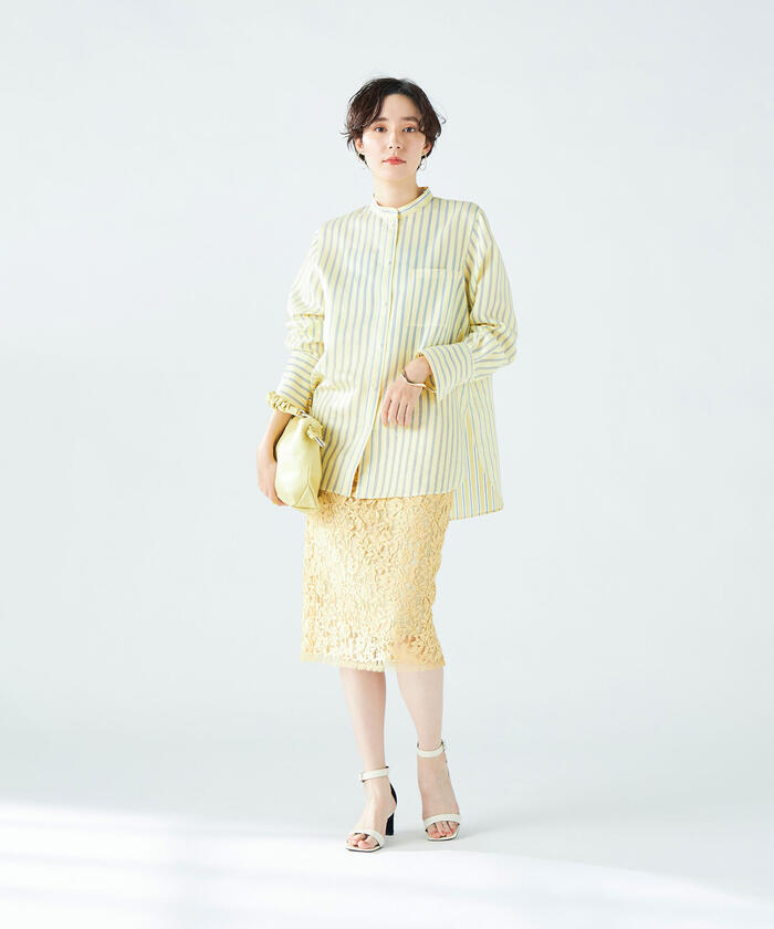 美品★2024SS NOLLEY'S ノーリーズ ストライプ ブロードシャツ シアーストライプロングシャツ(504453980) | ノーリーズソフィー