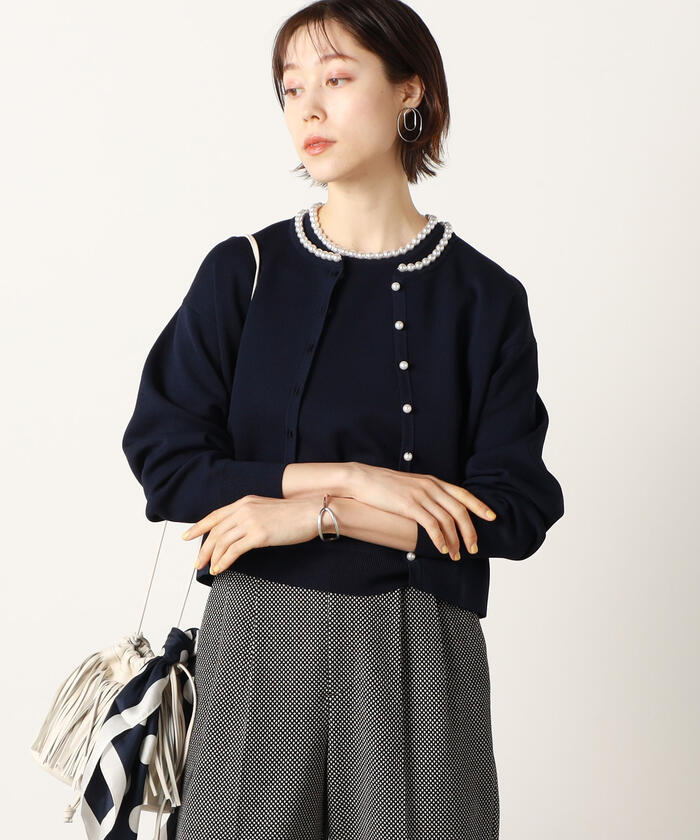 セール 45%OFF】パール付ミラノリブカーディガン(504454009