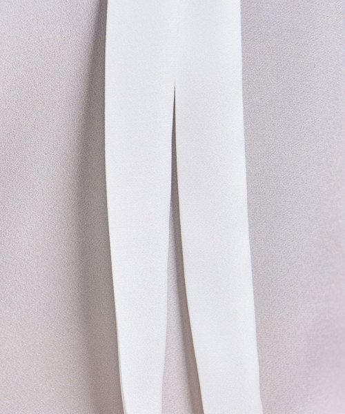 ＜UNITED ARROWS＞サテン バイカラー ボウタイ ブラウス B†
