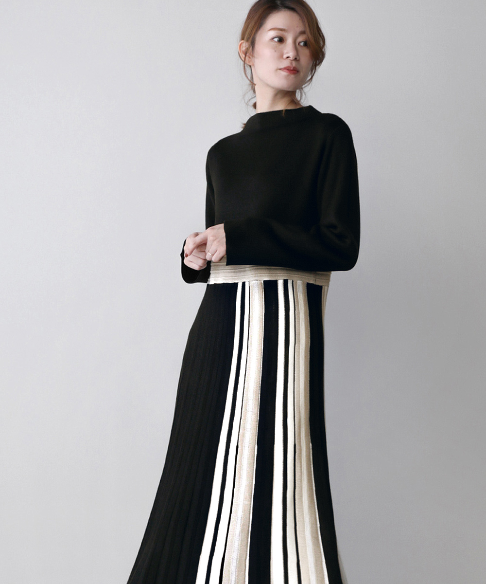Bou jeloud ニットワンピース・パンツセット セール 50%OFF】ブージュルード Bou Jeloud サイドストライプ