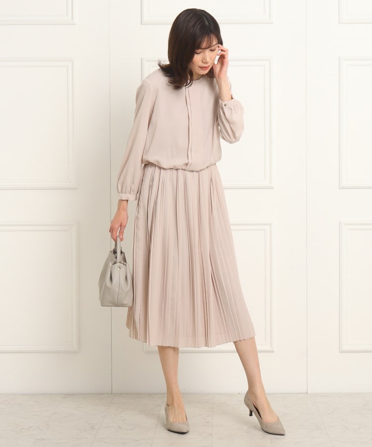 洗える】プリーツスカートワンピース<S~L>(504470202) | デッサン 洗える】プリーツスカートワンピース<S~L>(504470202) | デッサン