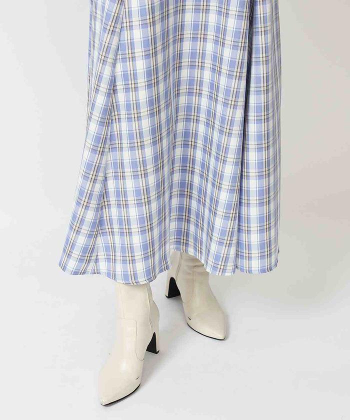 AndCoutureリボン付きチェック柄ワンピース 2022 Spring バックリボンチェック柄ワンピース(504471140
