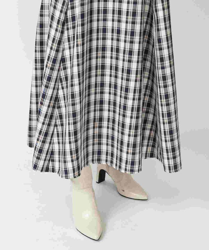 AndCoutureリボン付きチェック柄ワンピース 2022 Spring バックリボンチェック柄ワンピース(504471140