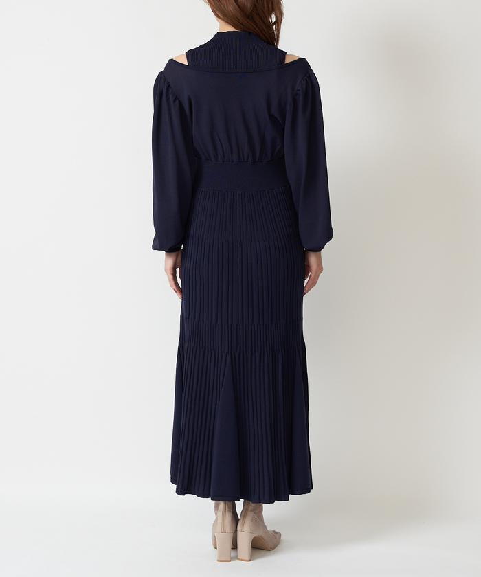 7色 ニット ワンピース ドレス カシュクール 大人シック 韓国 ♪ miniministore ワンピース カシュクールニットワンピース 韓国風