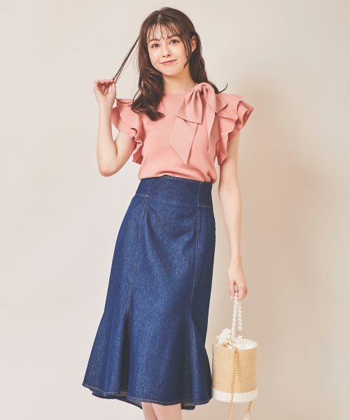 バックレースアップデニムマーメイドスカート