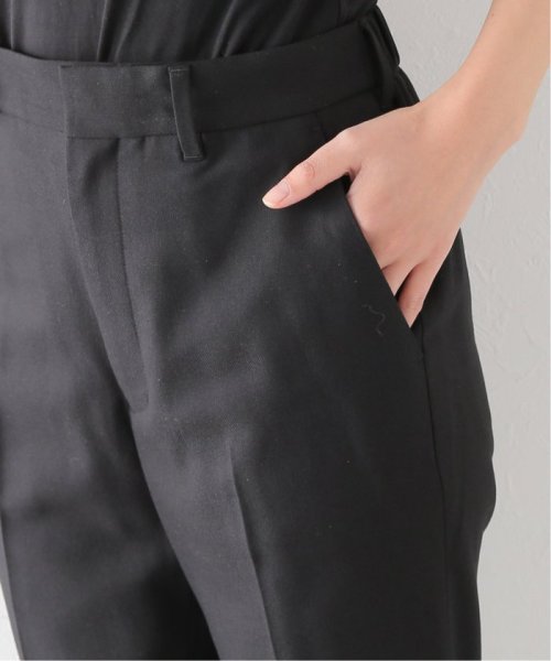 シャンブレーウールクロップドフレアパンツ