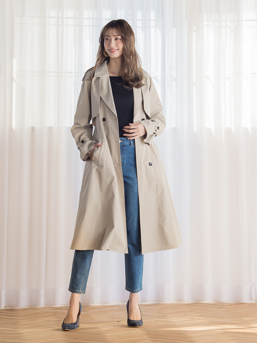 クイーンズコート QUEENS COURT バックフリルドレストレンチ