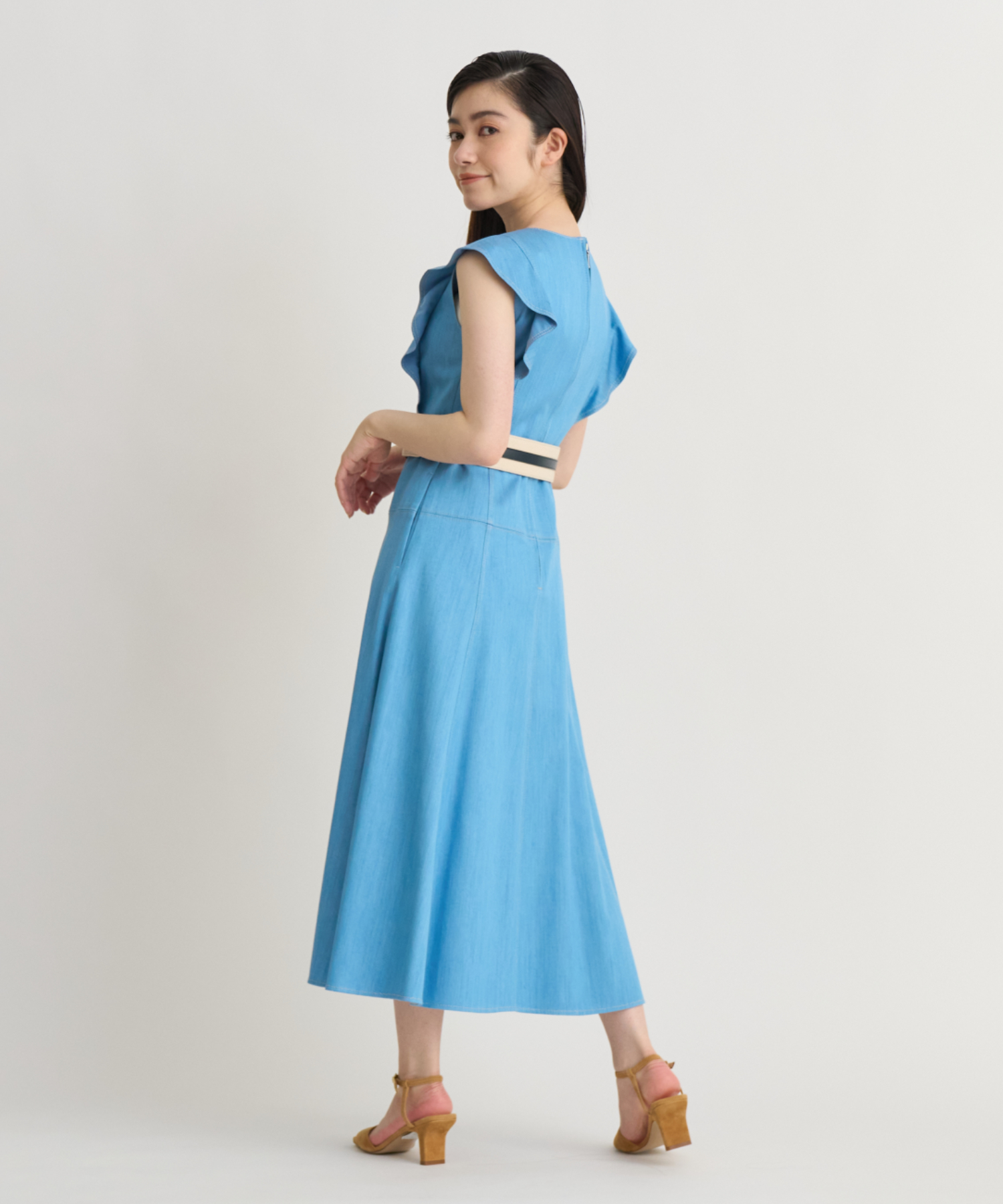 セール 30%OFF】デニムライクフリル ワンピース(504474547) | アナイ
