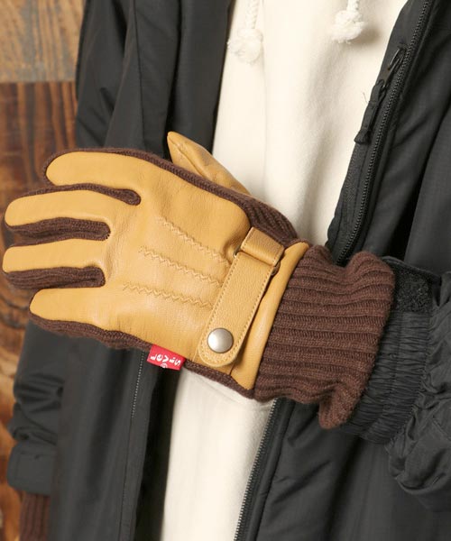 LeVI'S リーバイス　豚革　手袋 クーポン】【Levi's/リーバイス】 ニットレザーグローブ/手袋