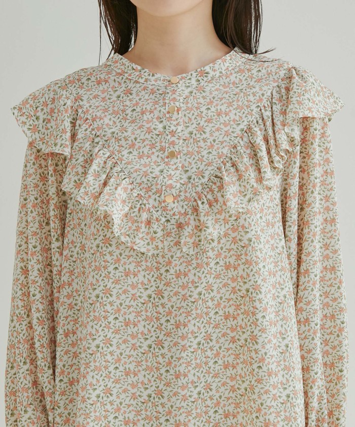 セール 20%OFF】【WEB限定】【前後2WAY】花柄&無地フリルブラウス ...