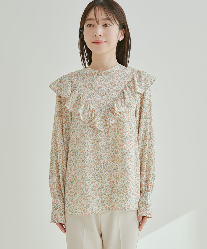 セール 20%OFF】【WEB限定】【前後2WAY】花柄&無地フリルブラウス ...