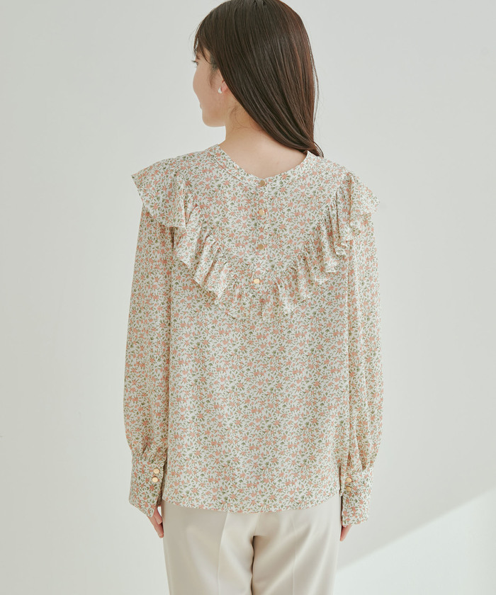 セール 20%OFF】【WEB限定】【前後2WAY】花柄&無地フリルブラウス ...