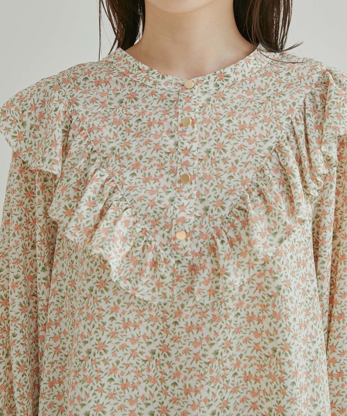 セール 20%OFF】【WEB限定】【前後2WAY】花柄&無地フリルブラウス ...