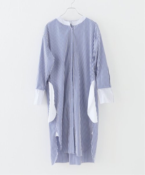 【ESLOW/エスロー】クルーネックロングシャツワンピース