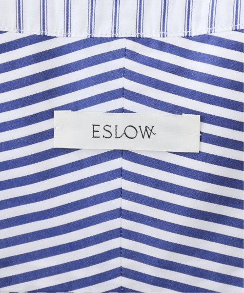 【ESLOW/エスロー】クルーネックロングシャツワンピース