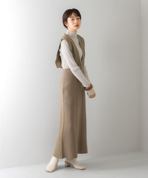 セール】『WEB/一部店舗限定』ロングニットジャンパースカート 