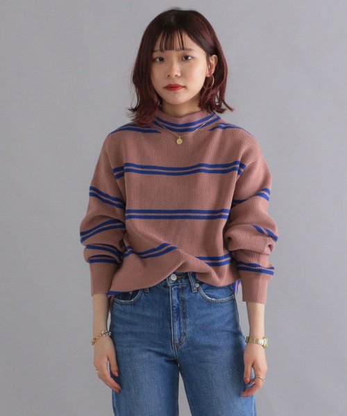 SHIPS:〈手洗い可能〉ビッグ ボーダー ハイネックニット