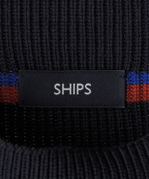 SHIPS:〈手洗い可能〉ビッグ ボーダー ハイネックニット