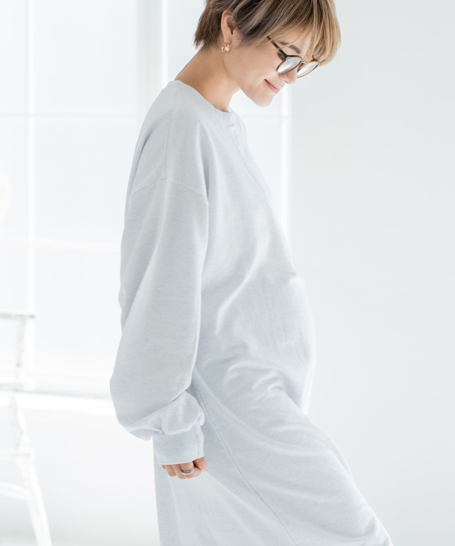 てください】 マタニティ 授乳ロゴマタニティトレーナワンピース