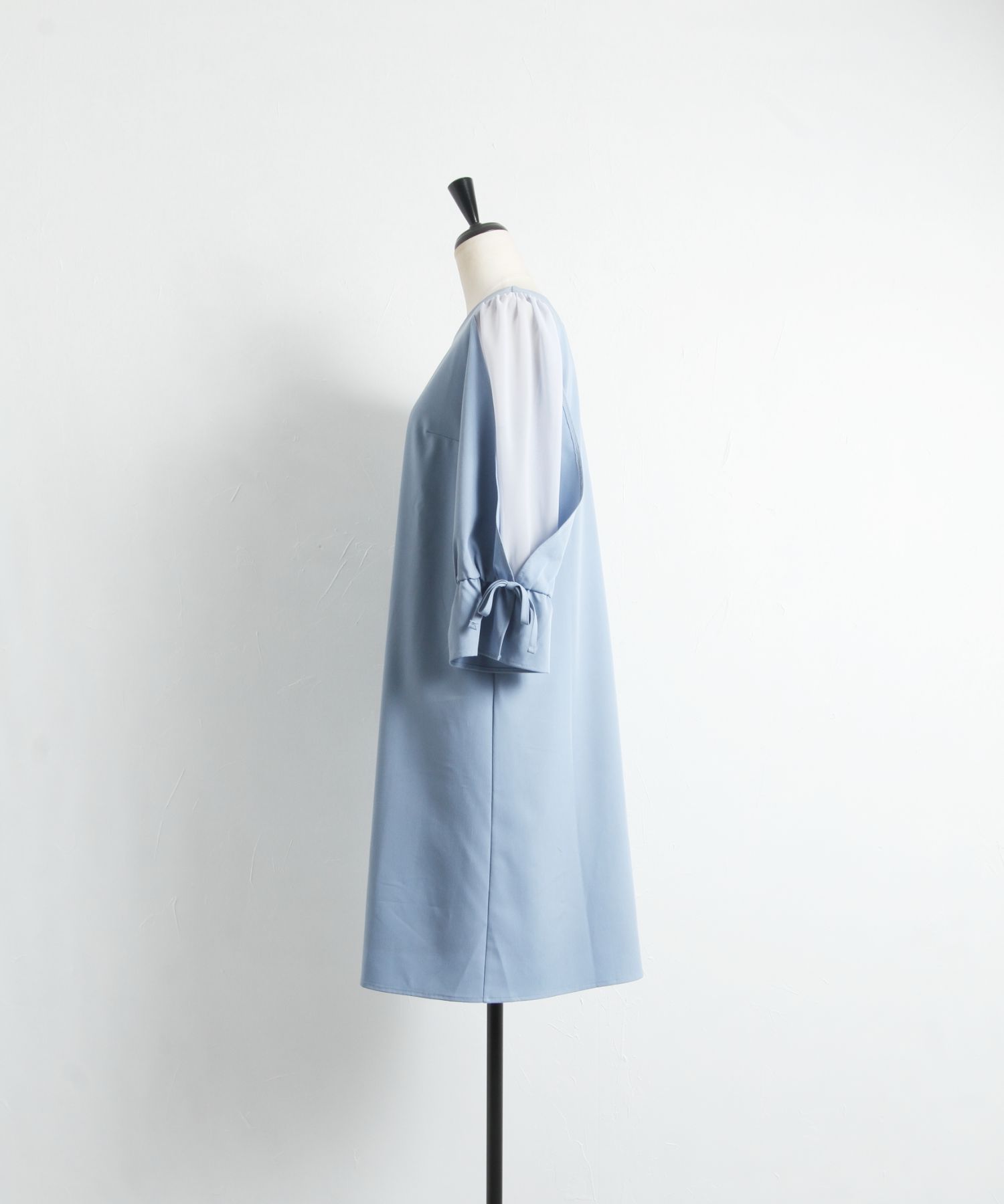 クーポン】【セール 50%OFF】袖口りぼん付きシフォンスリーブ切り替え クーポン】【セール 50%OFF】袖口りぼん付きシフォンスリーブ切り替え