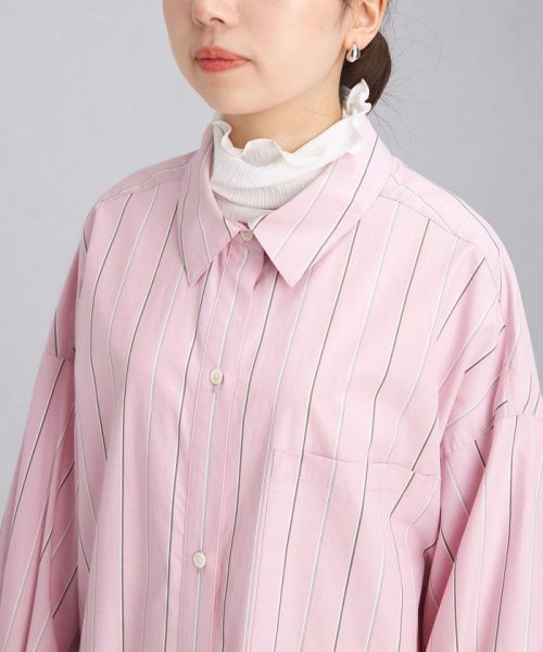 【WEB限定】［ XS /H148－155cm］タック スリーブ シャツ ワンピース ストライプ