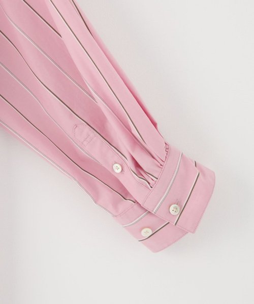 【WEB限定】［ XS /H148－155cm］タック スリーブ シャツ ワンピース ストライプ