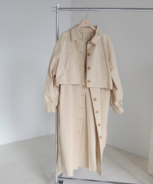 セール ショートジャケット ロングベストがset 4wayトレンチコート バブ Bab D Fashion セール ショートジャケット ロングベストがset 4wayトレンチコート バブ Bab D Fashion