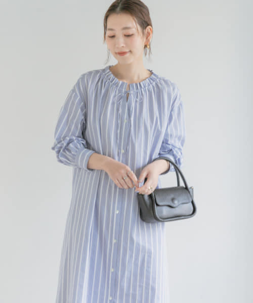 セール 30%OFF】F by ROSSO カラーストライプギャザーシャツ