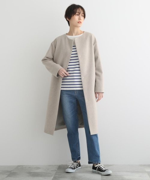 セール 30 Off 日本製 ウール100 ビーバーノーカラーコート インディヴィ Indivi D Fashion セール 30 Off 日本製 ウール100 ビーバーノーカラーコート インディヴィ Indivi D Fashion