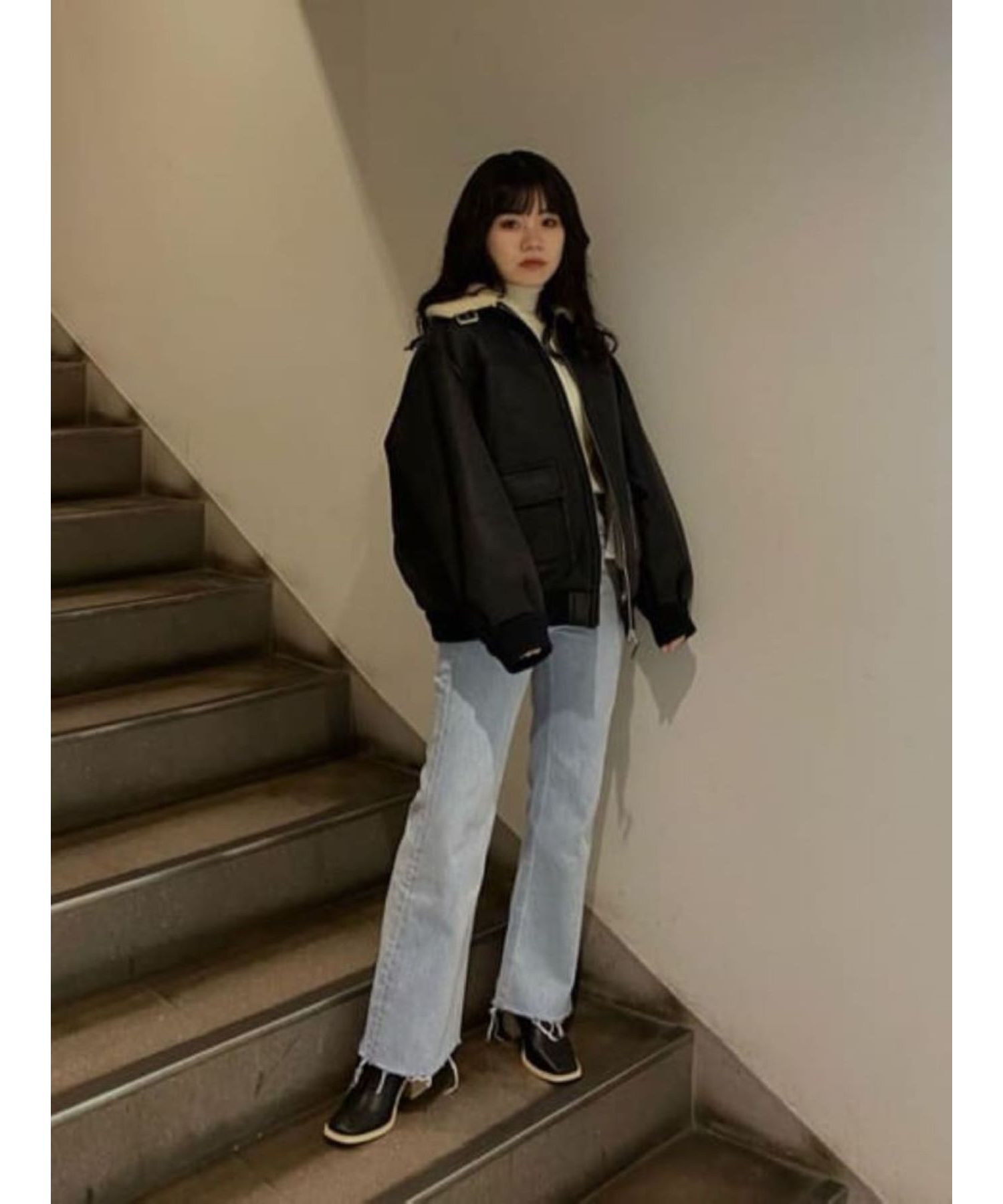 LAGUA GEM（ラグアジェム）の「FAUX FUR フレアデニム（デニムパンツ）」 - WEAR