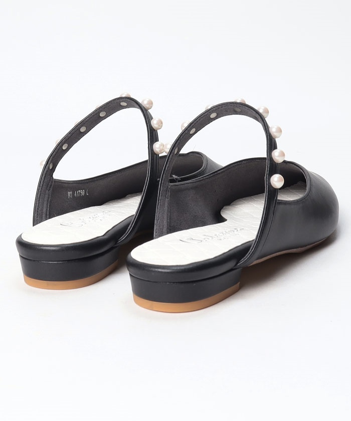 セール 10%OFF】パールストラップVカットミュール(504475435 セール 10%OFF】パールストラップVカットミュール(504475435
