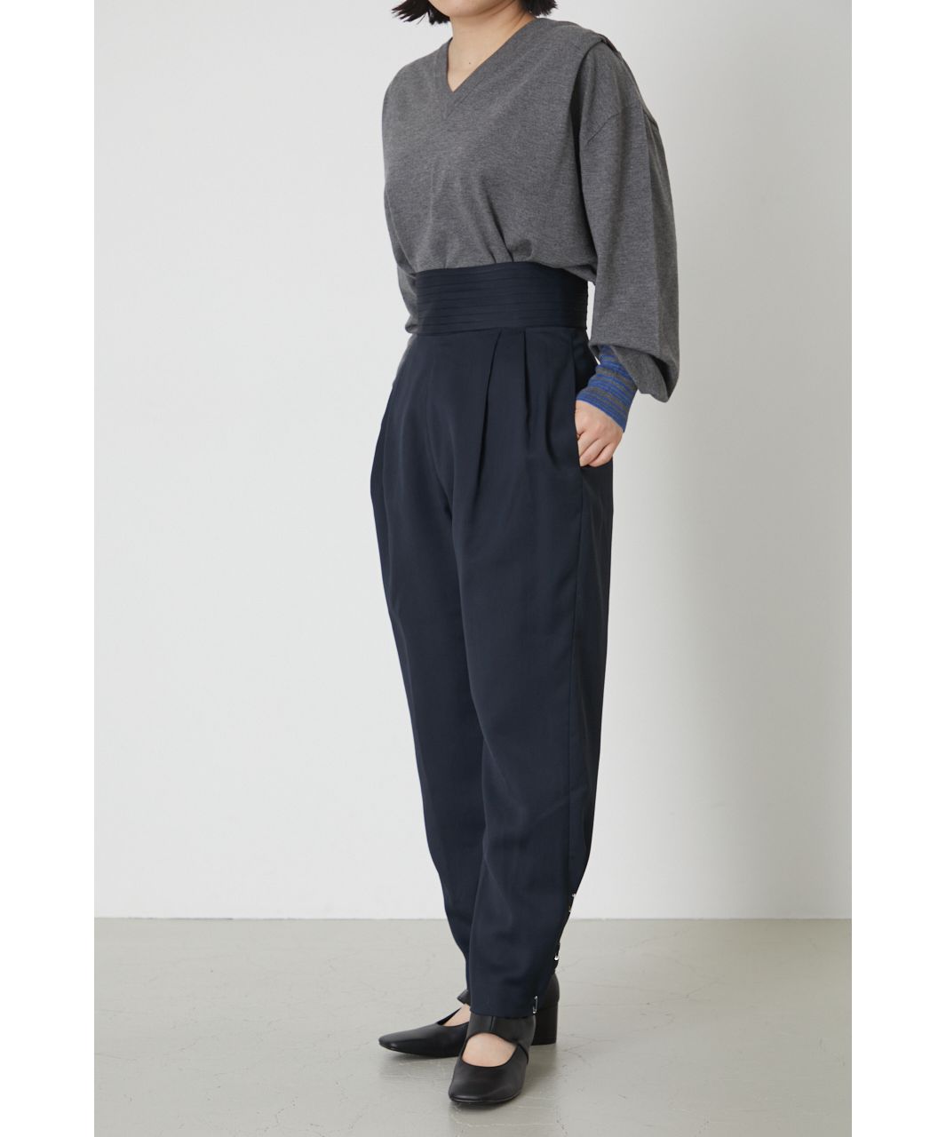 Wide waist pleats PT