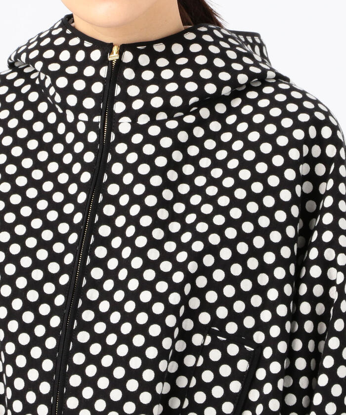 セール 40%OFF】ポルカドットジャカード フーデッドブルゾン
