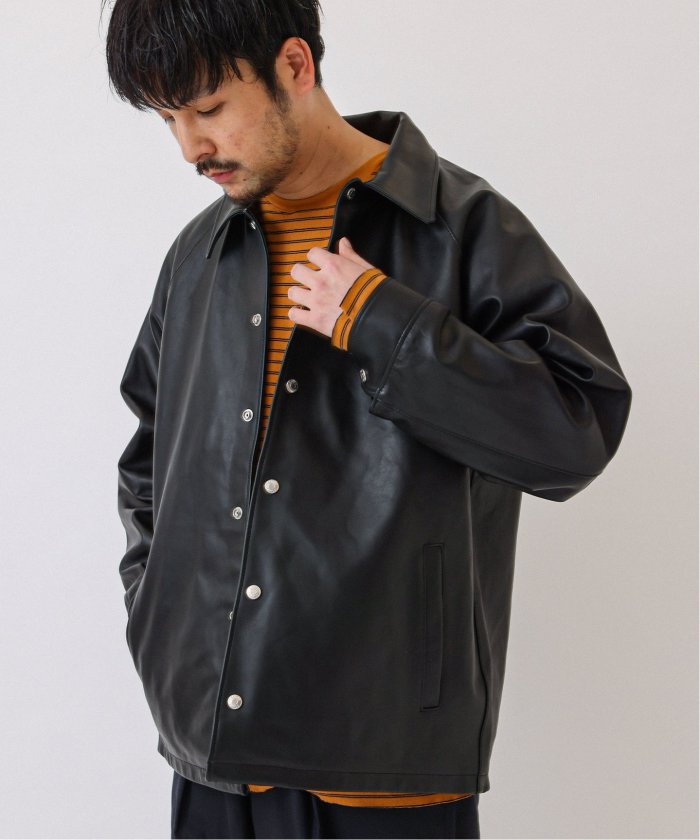 【羊革】ナノユニバース レザージャケット 黒 M コーチジャケット 本革 羊革】ナノユニバース レザージャケット 黒 M コーチジャケット 本革
