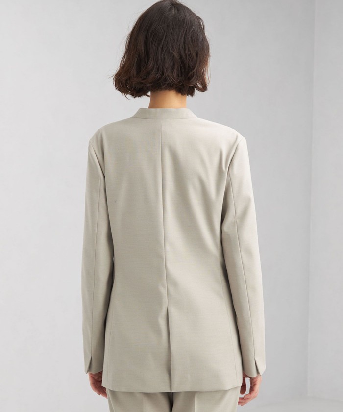 BEIGE 春夏ノーカラージャケット　ハンドウォッシャブル　サイズ2 BEIGE 春夏ノーカラージャケット ハンドウォッシャブル サイズ2