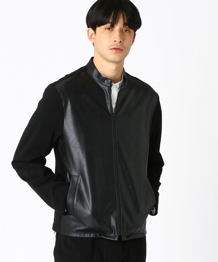 定番人気! COMME CA ISM ライダースジャケット ダブルジップ 光沢感