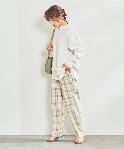 セール55%OFF】コットンリネンチェックテーパードパンツ(504489106) | コーエン(coen) - d fashion