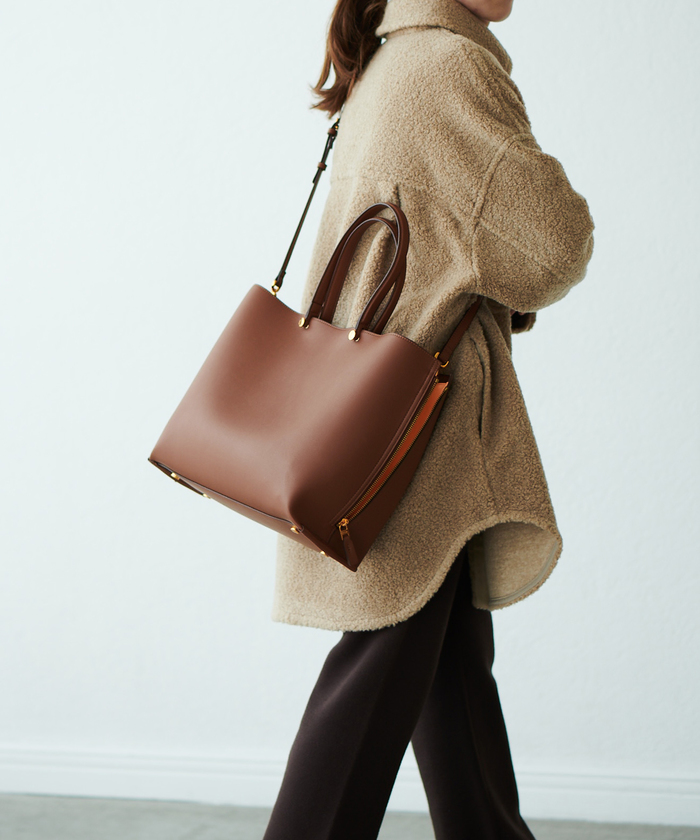 E'POR】【A4対応】 Y BAG Wideサイドジップ横型トートバッグ E'POR】【A4対応】 Y BAG Wideサイドジップ横型トートバッグ