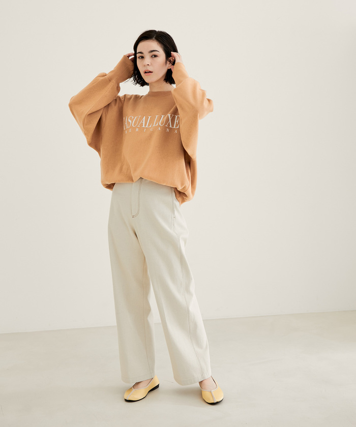 代引き人気 セール 60%OFF】【Americana】ショート丈クルーネックロゴ トレーナー/スウェット